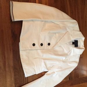 Pink Tartan size 12 white jacket.
